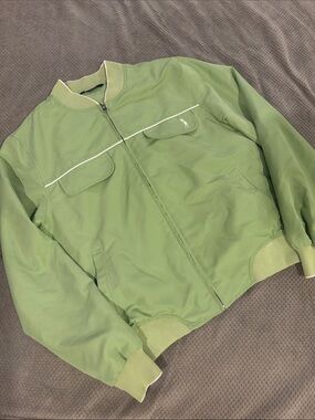 Izod Women’s Light Green Bomber Golf Jacket - Casual Zip-Up